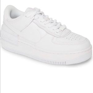 White Nike Air Force One shadow